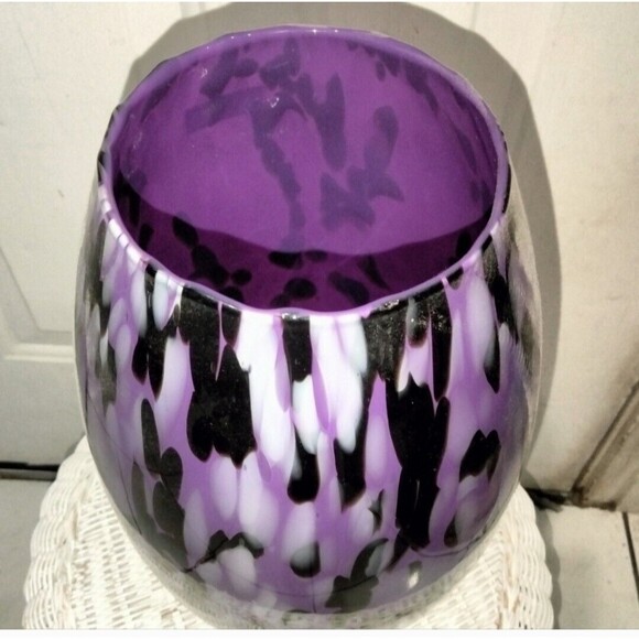 Watra Alicjaglass Purple Oval Vase Handmade In Poland 15” Tall Violet Hand Made - Picture 2 of 3